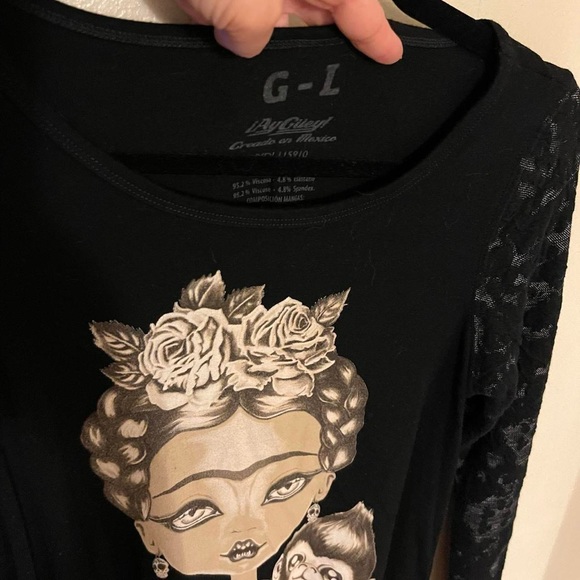Frida Khalo Asymmetrical Tunic by Ay Guey Size Large - Picture 4 of 5